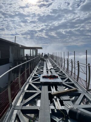 Die Stahlkonstruktion der Panorama-Plattform „Kaiserblick“ 